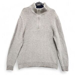 7 Diamonds Sweater Mens XL Gray Grand Teton 1/4 Zip‎ Chunky Knit Pullover